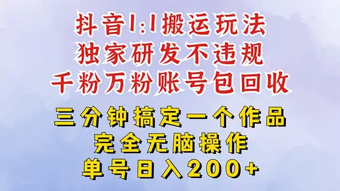 2025抖音无脑纯搬运玩法,单号日赚300+-创客之家