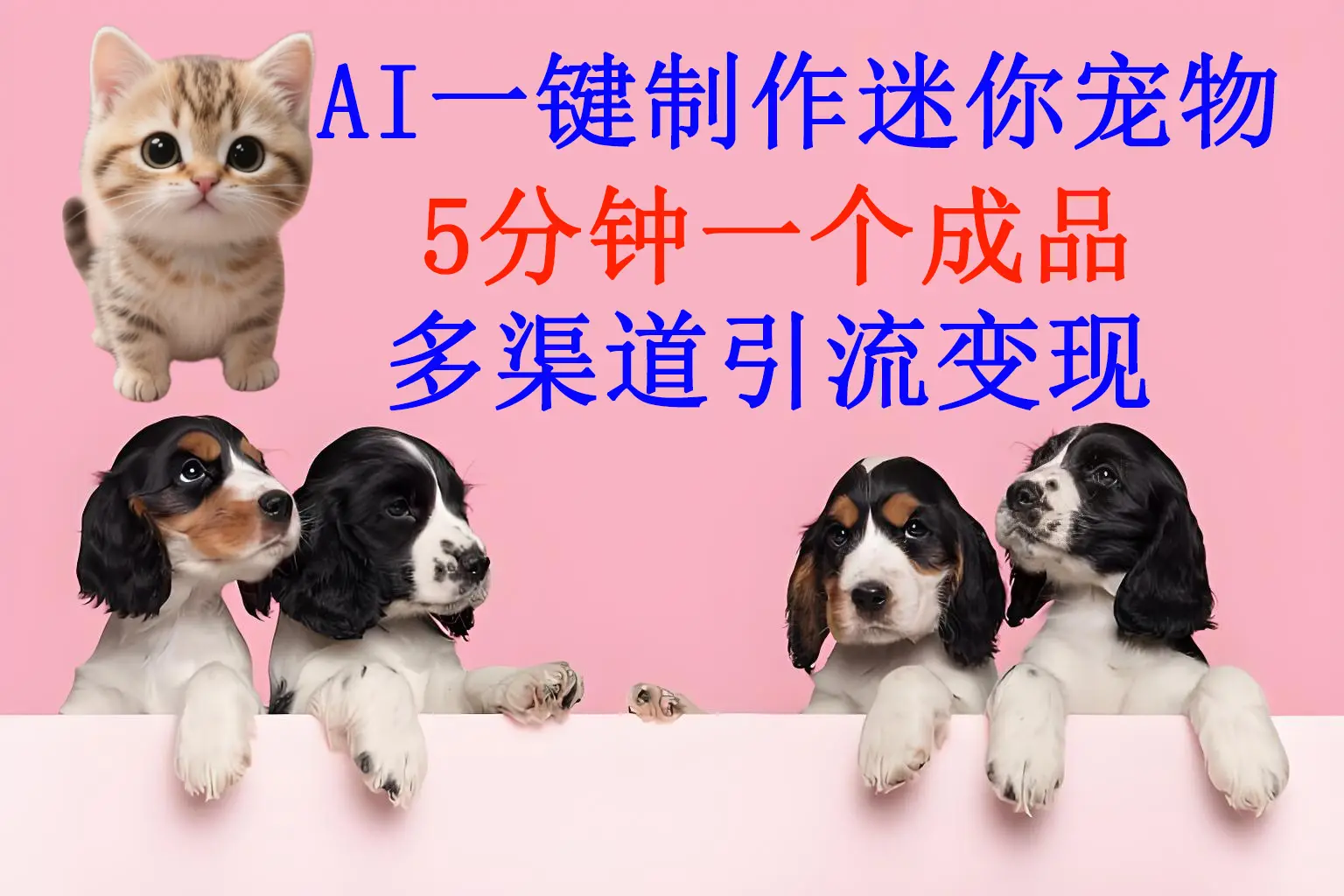 AI一件制作迷你宠物,5分钟一个成品,多渠道引流变现-创业猫 AI一件制作迷你宠物,5分钟一个成品,多渠道引流变现-创业猫