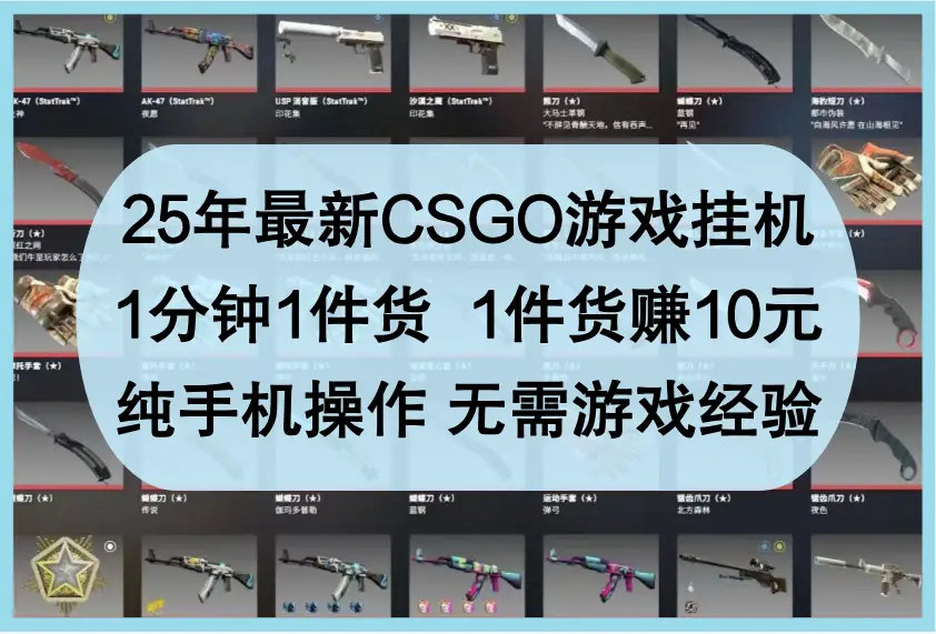25年最新CSGO游戏挂机,1分钟1件货,1件货赚10元,纯手机操作,无需游戏经验-创业猫 25年最新CSGO游戏挂机,1分钟1件货,1件货赚10元,纯手机操作,无需游戏经验-创业猫