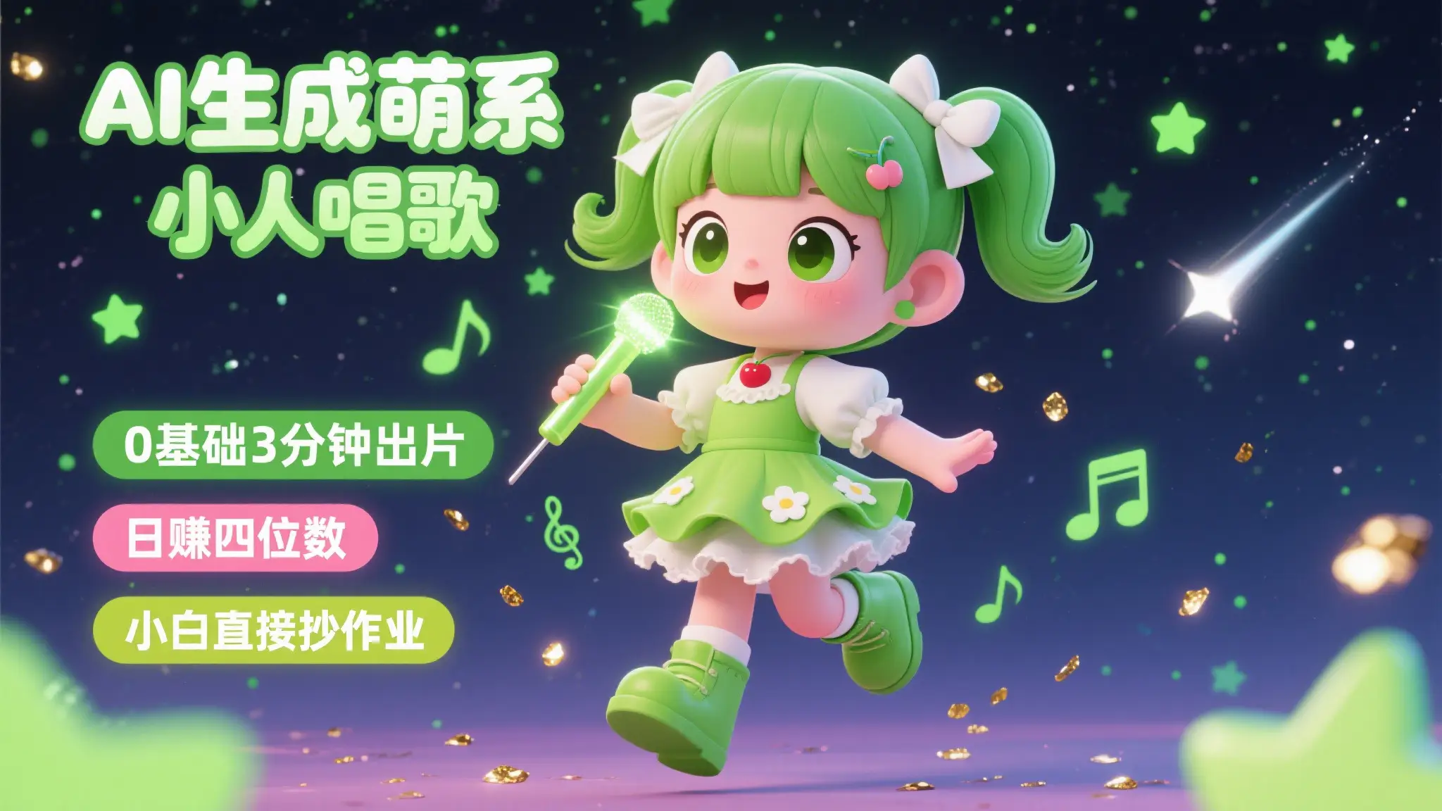 AI生成萌系小人唱歌!0基础3分钟出片,28个作品涨粉8.9万,日赚四位数,小白直接抄作业-创客之家