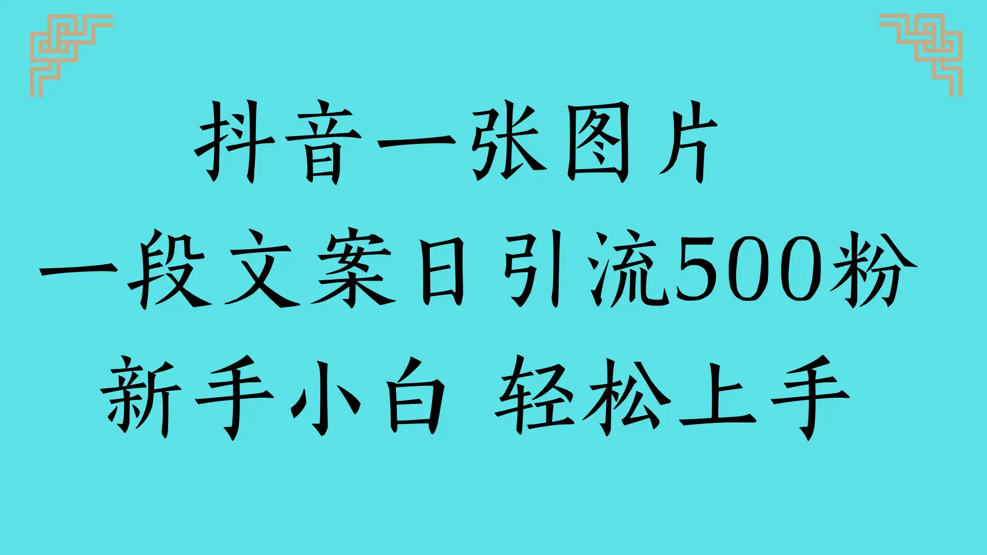 抖音一张图片 一段文案日引流500粉新手小白 轻松上手-创客之家