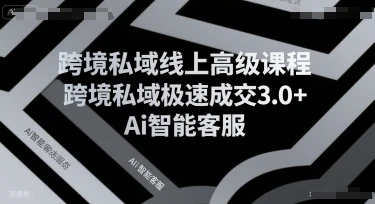 【精】跨境私域线上高级课程,跨境私域极速成交3.0+Ai智能客服-创客之家