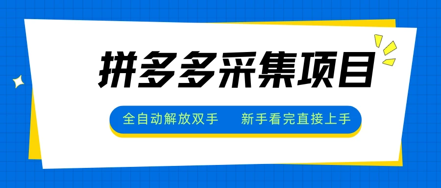 拼多多采集项目,无脑操作,新手小白一天轻松500+-创客之家