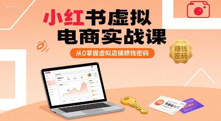 【精】小红书虚拟电商实战课,从0掌握虚拟店铺賺钱密码-创客之家