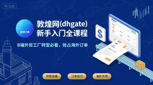 【精】敦煌网(dhgate)新手入门全课程,B端外贸工厂转型必看,抢占海外订单-创客之家