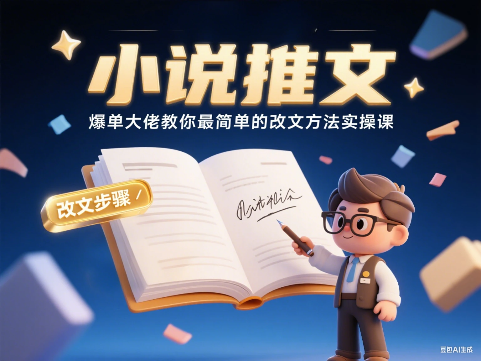 小说推文  爆单大佬教你最简单的改文方法实操课-创客之家