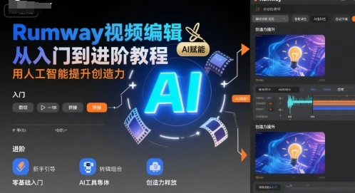 【精】Rumway视频编辑从入门到进阶教程,用人工智能提升创造力-创客之家