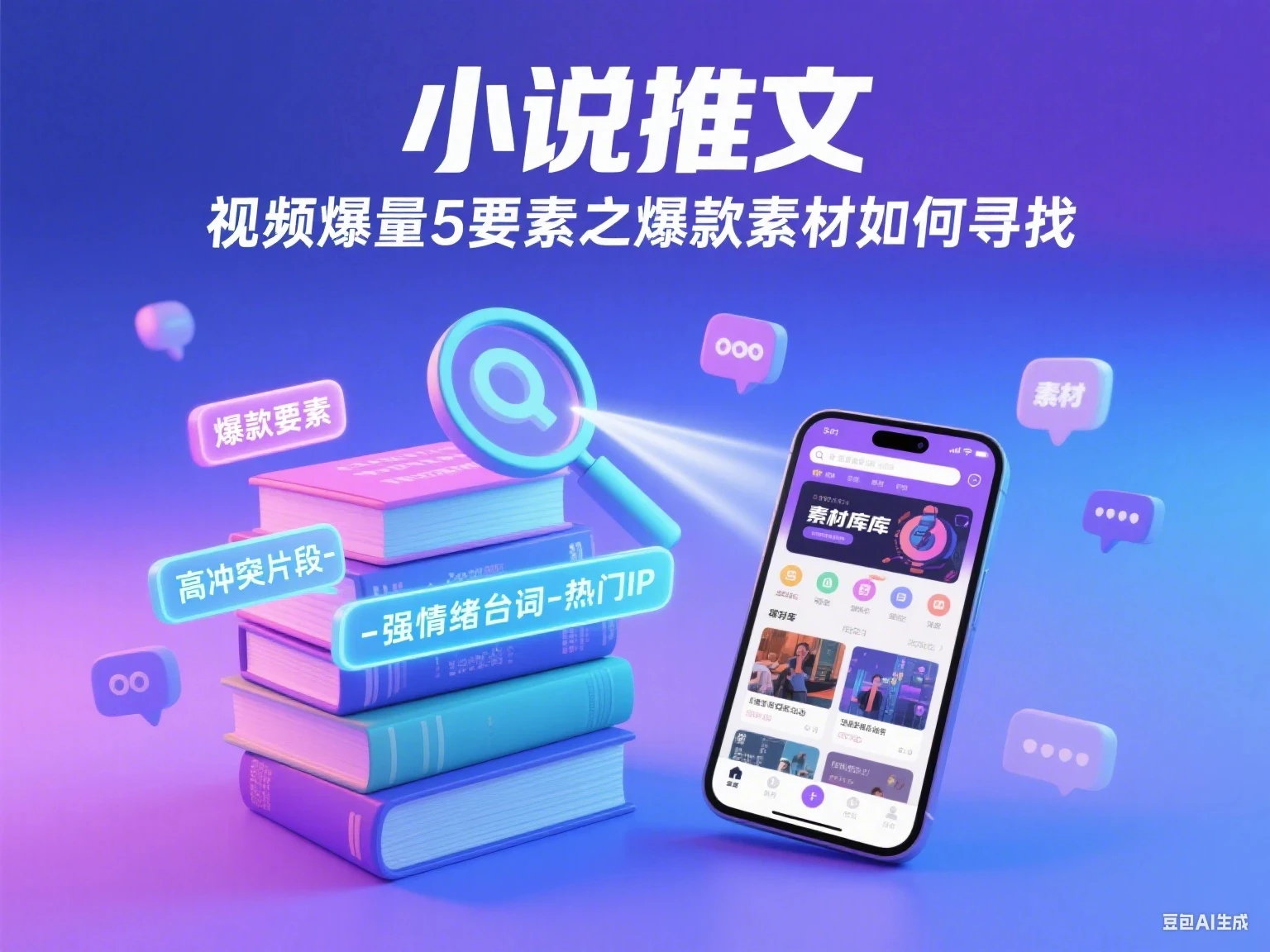 小说推文 视频爆量5要素之爆款素材如何寻找-创客之家
