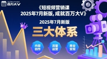 【精】短视频营销课2025年7月新版,三大体系成就百万大V-创客之家
