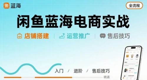 【精】闲鱼蓝海电商实战,店铺搭建运营售后全流程-创客之家