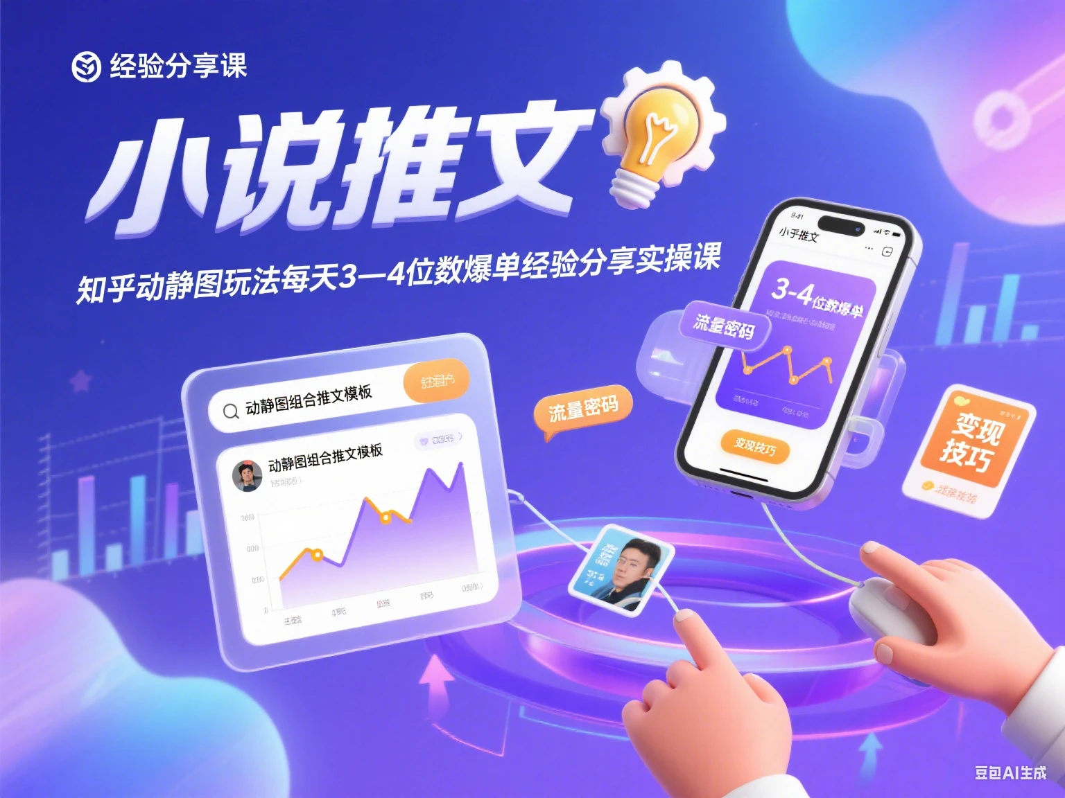 小说推文 知乎动静图玩法每天3—4位数爆单经验分享实操课-创客之家