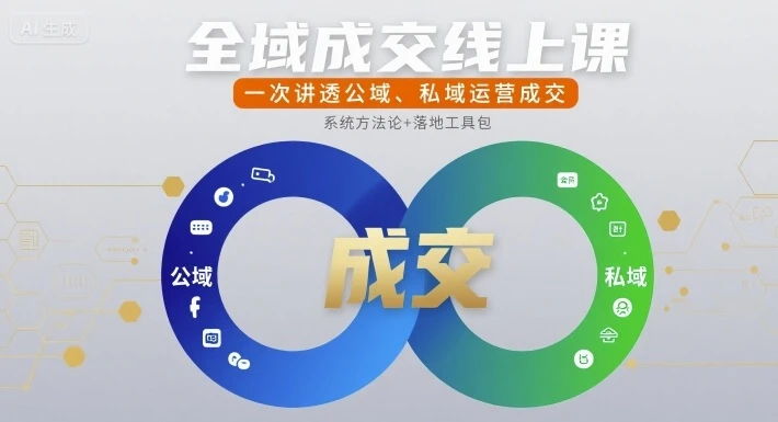 【精】全域成交线上课,一次讲透公域、私域运营成交-创客之家