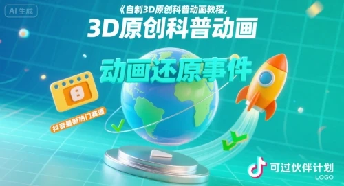 【精】自制3D原创科普动画教程,动画还原事件,抖音最新热门赛道,可过伙伴计划-创客之家