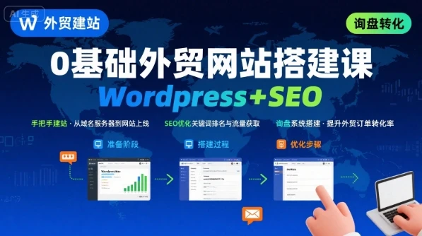 【精】WordPress外贸建站+SEO优化课程,手把手教你从0到1搭建可获得询盘的外贸网站-创业猫 【精】WordPress外贸建站+SEO优化课程,手把手教你从0到1搭建可获得询盘的外贸网站-创业猫
