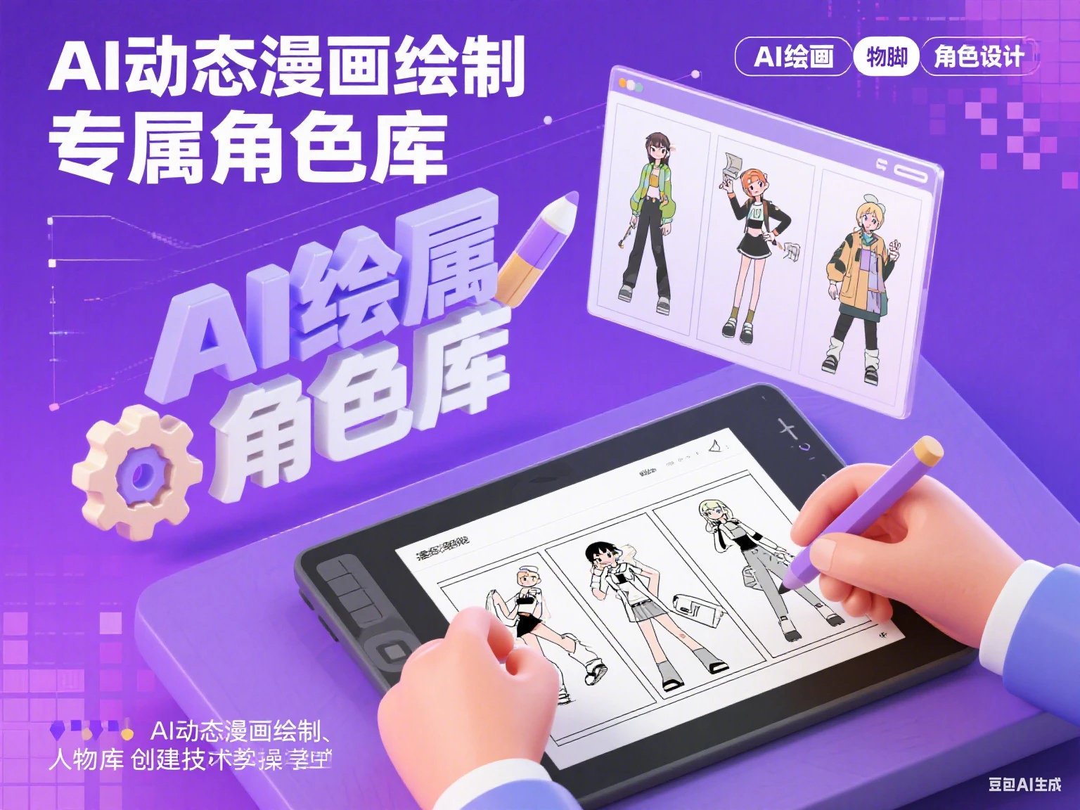 AI动态漫画绘制专属人物脚色库实操课-创客之家