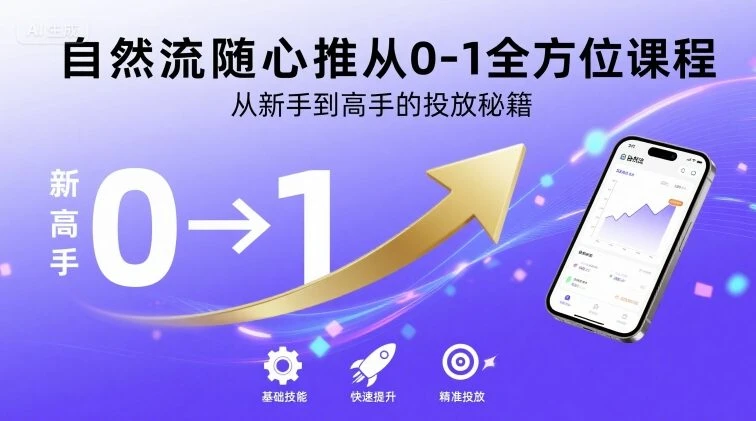 【精】自然流随心推从0-1全方位课程,从新手到高手的投放秘籍-创客之家