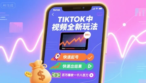 【精】Tiktok中视频全新玩法,快速起号,快速出结果,百万播放一千八百刀-创客之家
