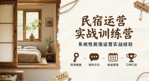 【精】民宿运营实战训练营,系统性民宿运营实战经验-创业猫 【精】民宿运营实战训练营,系统性民宿运营实战经验-创业猫