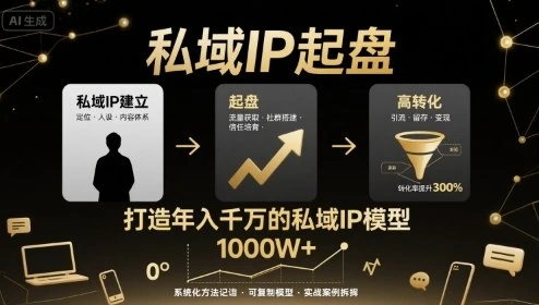 【精】私域IP起盘,私域ip建立、起盘、高转化,打造年入千万的私域ip模型-创客之家