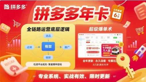 【精】拼多多年卡【8月更新6节】拼多多全链路运营底层逻辑,超级爆单术-创客之家