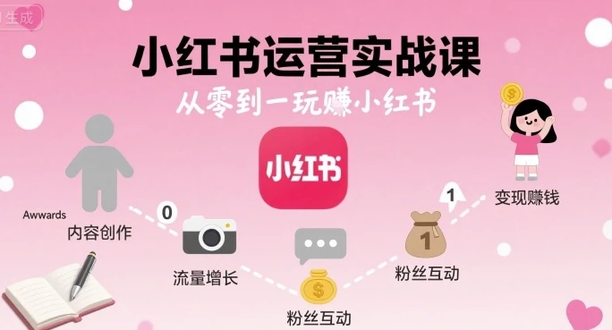 【精】小红书运营实战课,从零到一玩賺小红书-创客之家
