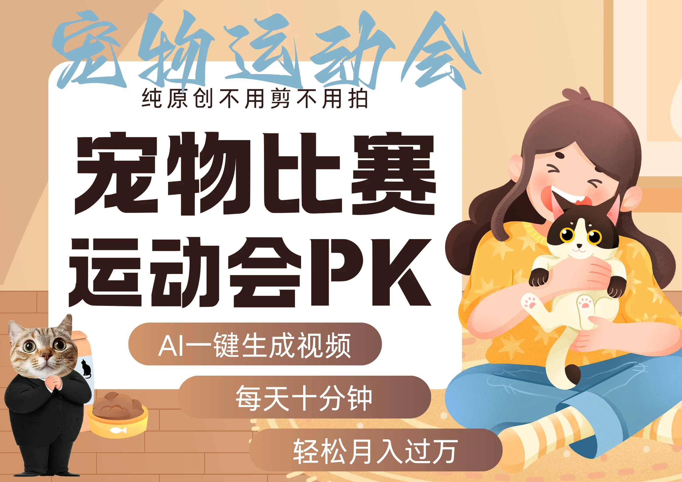 【精】AI萌宠运动员跳水 射击  篮球  足球比赛   每天十分钟 附详细提示词文案库   创作者分成 月入5W+-创客之家