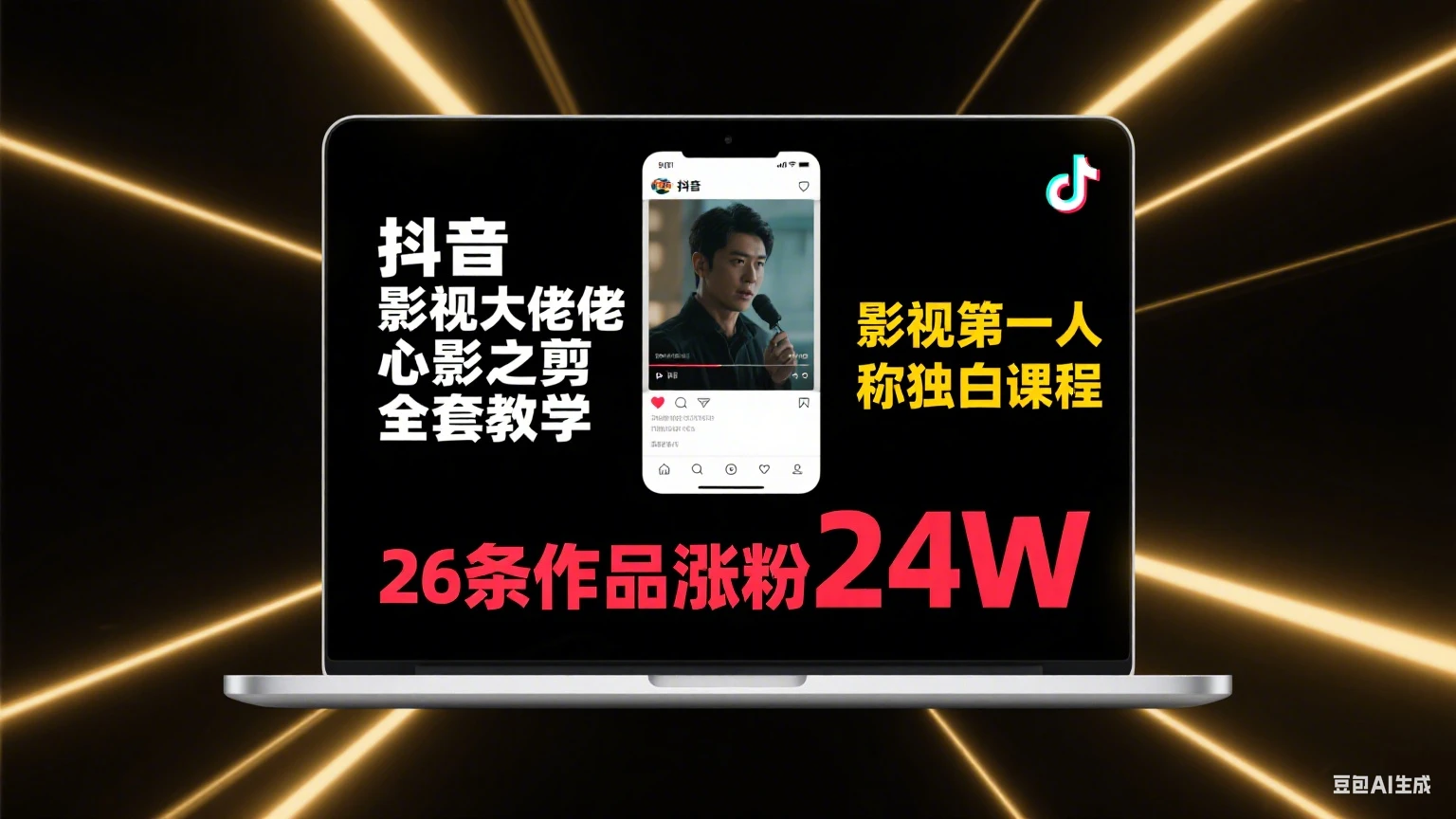 【精】抖音影视大佬心影之剪全套教学,影视第一人称独白课程,26条作品涨粉24W-创客之家