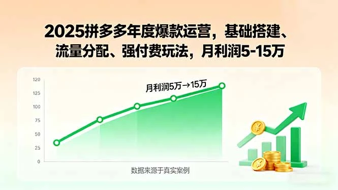 【精】2025拼多多年度爆款运营,基础搭建、流量分配、强付费玩法,月利润5-15万-创客之家