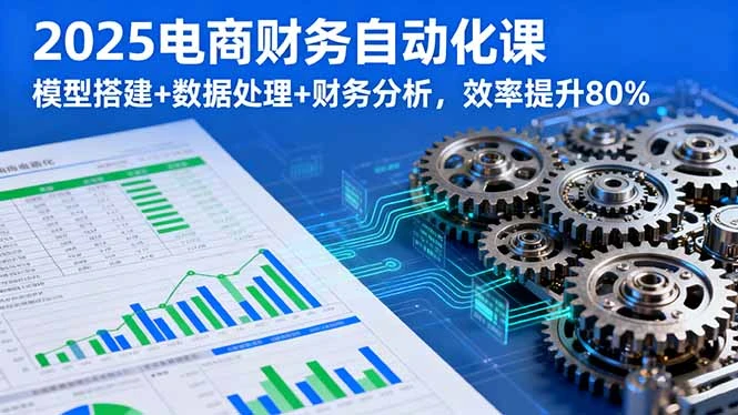 【精】2025电商财务自动化课,模型搭建+数据处理+财务分析,效率提升80%-创客之家