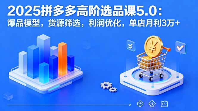 【精】2025拼多多高阶选品课5.0:爆品模型,货源筛选,利润优化,单店月利3万+-创客之家