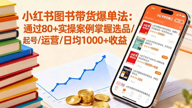 【精】小红书图书带货爆单法:通过80+实操案例掌握选品/起号/运营/日均1000+收益-创客之家