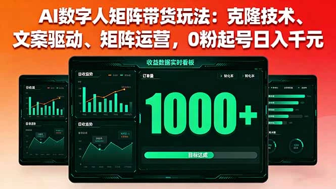 【精】AI数字人矩阵带货玩法:克隆技术、文案驱动、矩阵运营,0粉起号日入千元-创客之家