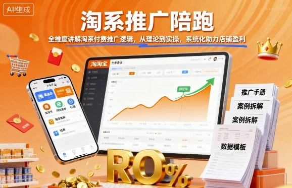 【精】淘系推广陪跑,全维度讲解淘系付费推广逻辑,从理论到实操,系统化助力店铺盈利-创客之家