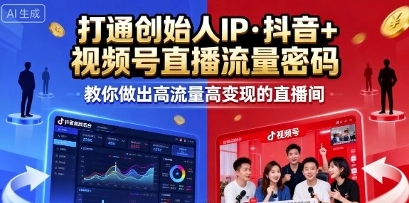 【精】25年直播9-10两期线下课,打通创始人IP,抖音+视频号直播流量密码,教你做出高流量高变现的直播间-创客之家