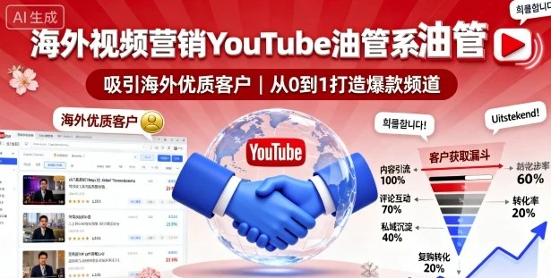 【精】海外视频营销YouTube油管系列课程,吸引海外优质客户-创客之家