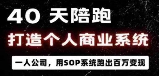 【精】40天陪跑打造个人商业系统,一人公司,用SOP系统跑出百W变现-创客之家