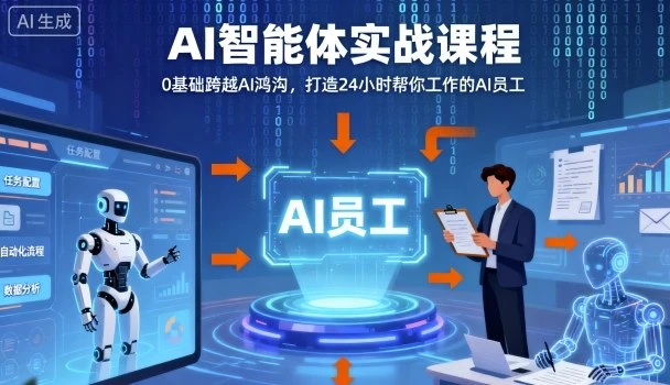 【精】Ai智能体实战课程,0基础跨越Ai鸿沟,打造24小时帮你工作的Ai员工,打破常规,以实战定义Ai-创客之家