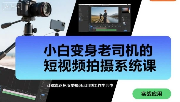【精】小白变身老司机的短视频拍摄系统课,让你真正把所学知识运用到工作生活中-创客之家