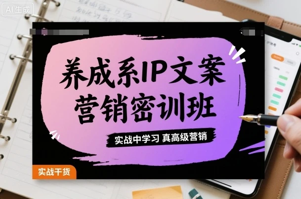 【精】养成系IP文案营销密训班,实战中学习真高级营销-创客之家