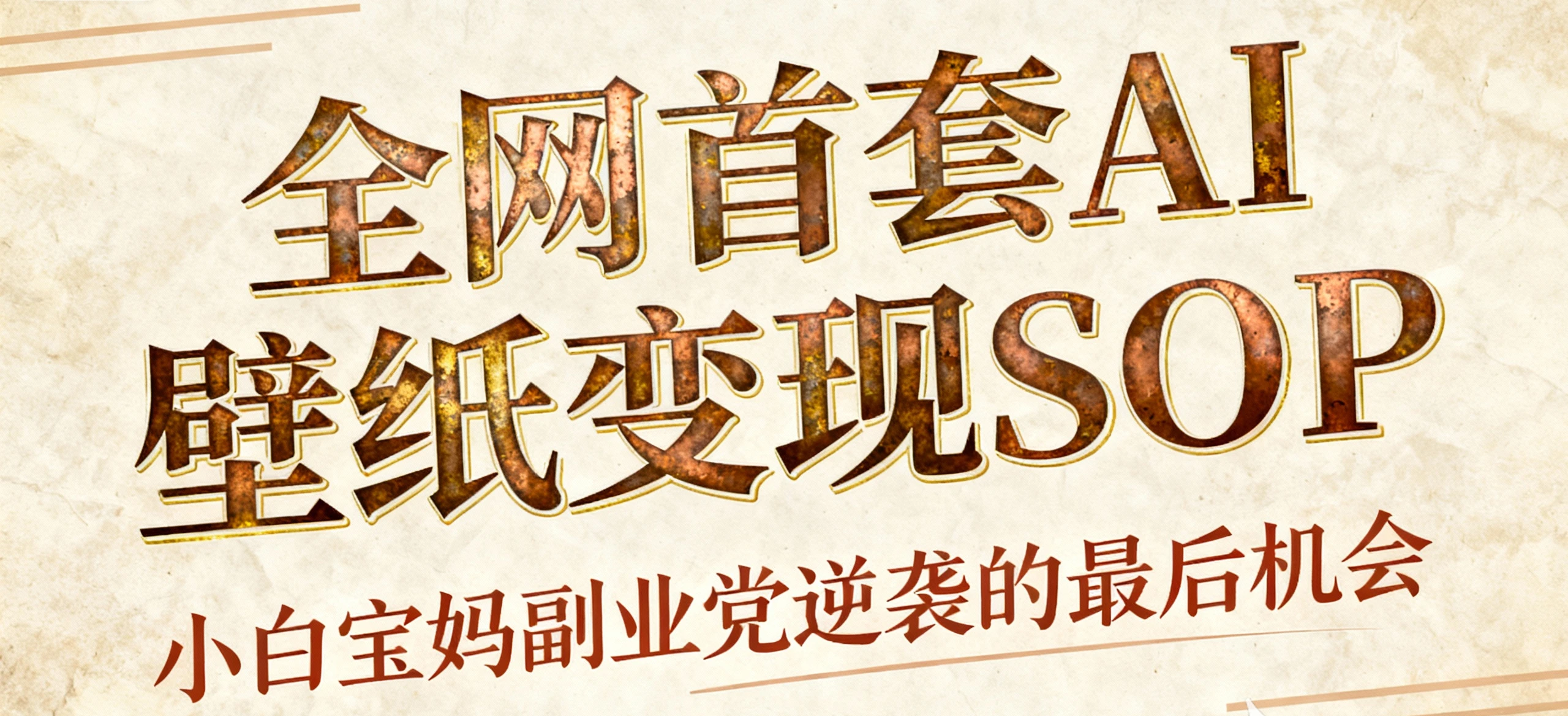 【精】AI+国潮+招财+壁纸  AI+新玩法轻松创作,每天三分钟,矩阵十个号 日入1000+ 超过主业N倍-创客之家