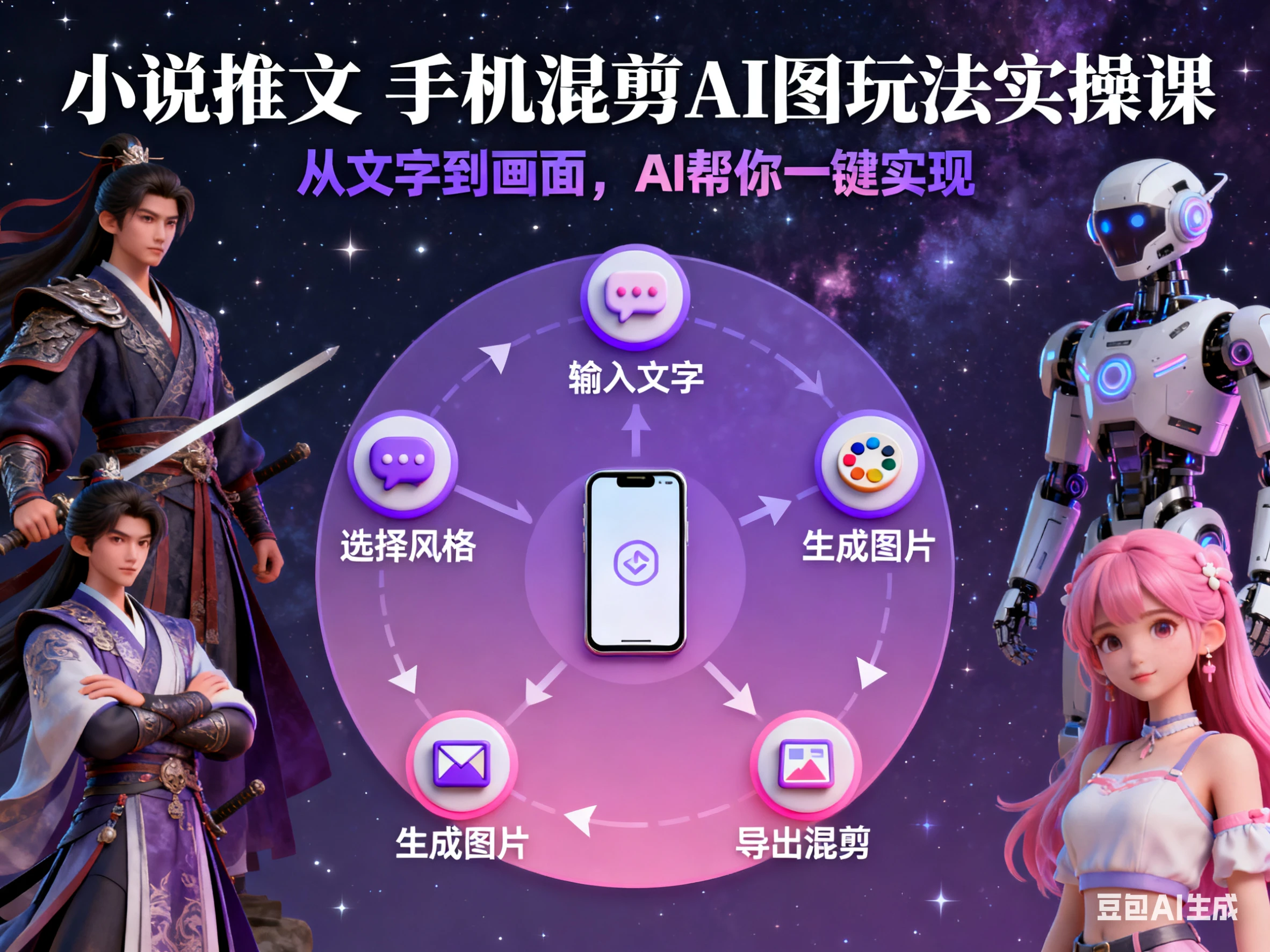 【精】小说推文 手机混剪AI图玩法实操课-创客之家