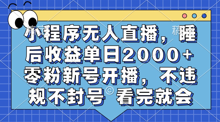 (13251期)小程序无人直播,睡后收益单日2000+ 零粉新号开播,不违规不封号 看完就会-创客之家