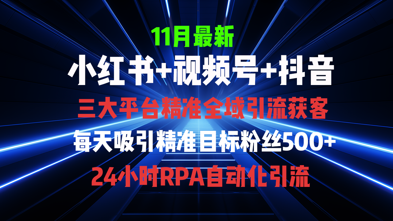 (13259期)全域多平台引流私域打法,小红书,视频号,抖音全自动获客,截流自…-创客之家