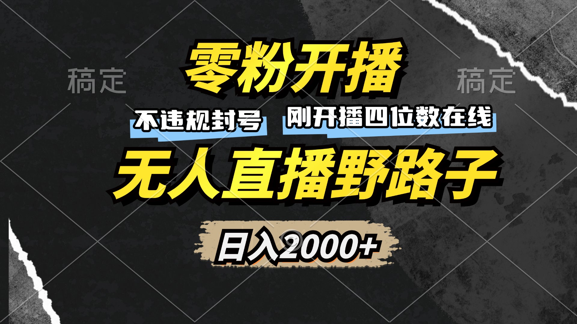 (13292期)零粉开播,无人直播野路子,日入2000+,不违规封号,躺赚收益!-创客之家