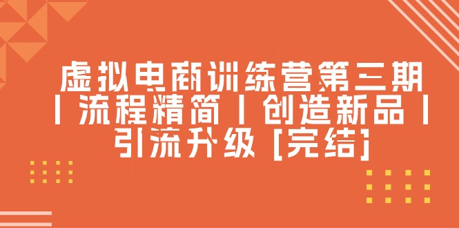 虚拟电商训练营第三期丨流程精简丨创造新品丨引流升级-创客之家