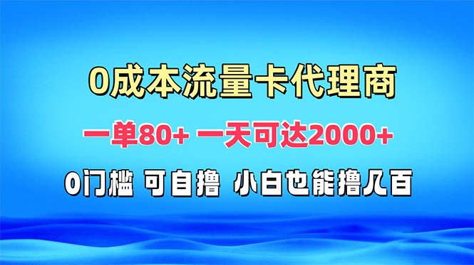 (13391期)免费流量卡代理一单80+ 一天可达2000+-创客之家