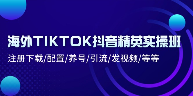 海外TIKTOK抖音精英实操班:注册下载/配置/养号/引流/发视频/等等-创客之家
