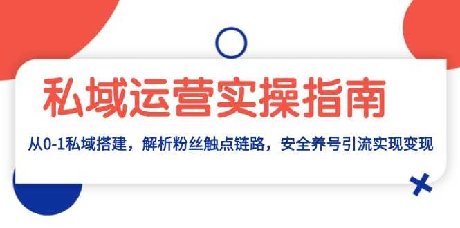 (13414期)私域运营实操指南:从0-1私域搭建,解析粉丝触点链路,安全养号引流变现-创客之家