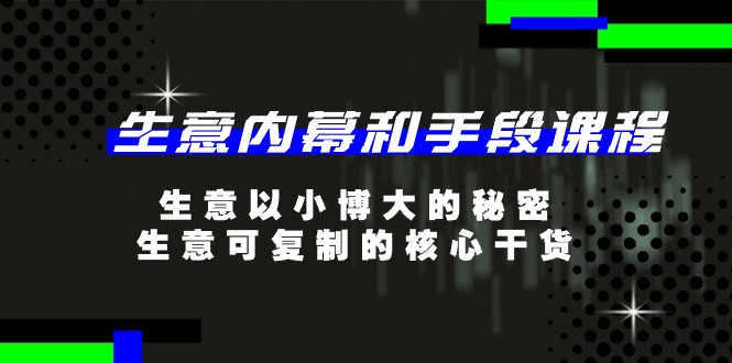 生意内幕和手段课程，生意以小博大的秘密，生意可复制的核心干货（20节）-创客之家