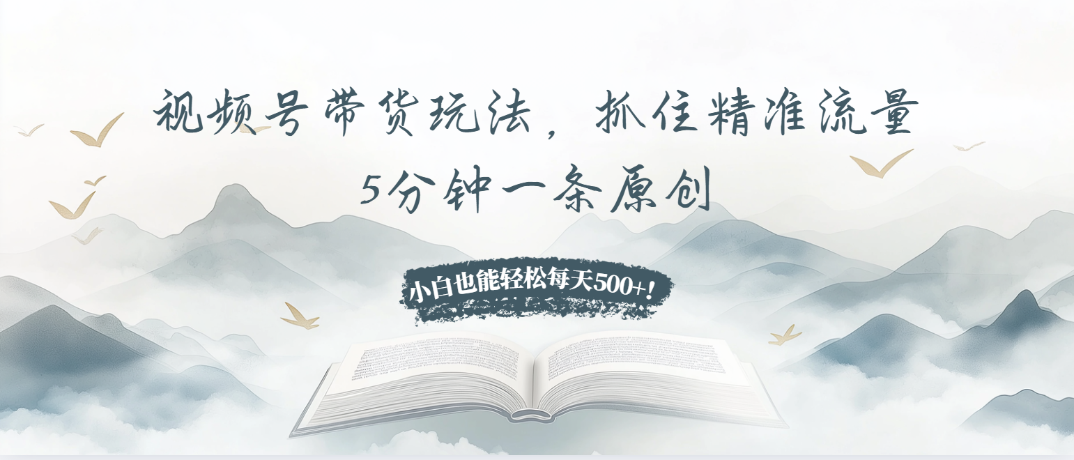 (13492期)视频号带货玩法,抓住精准流量,5分钟一条原创,小白也能轻松每天500+!-创客之家